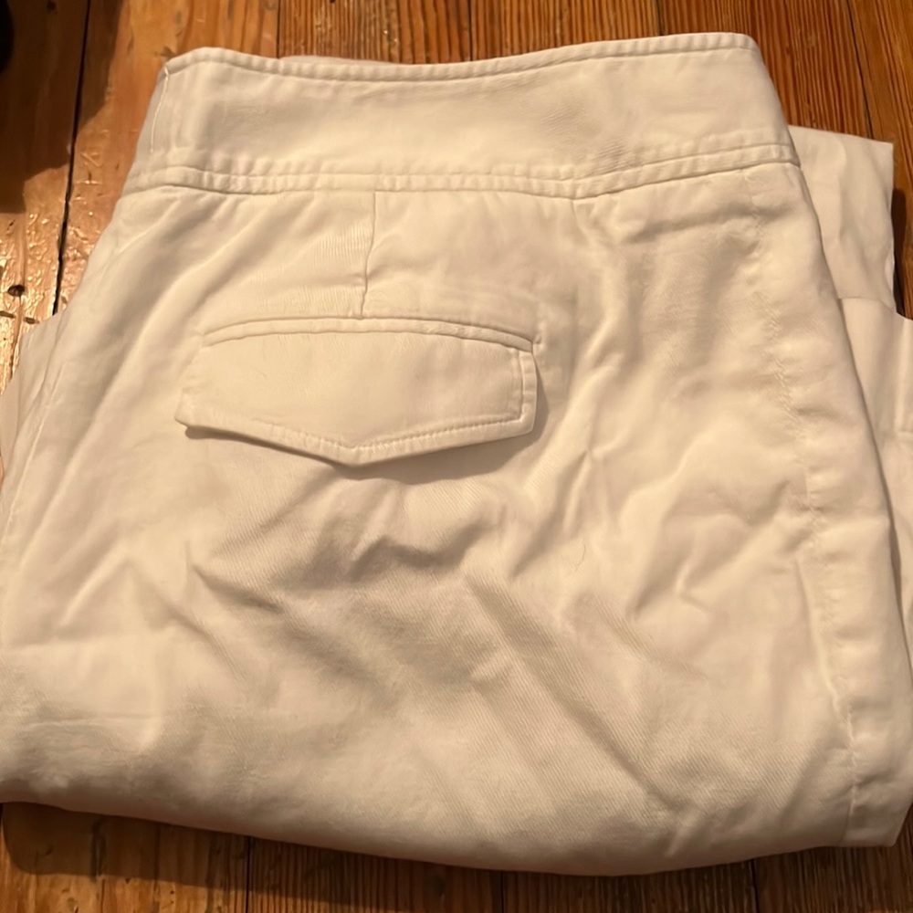 White House black market white flared pants